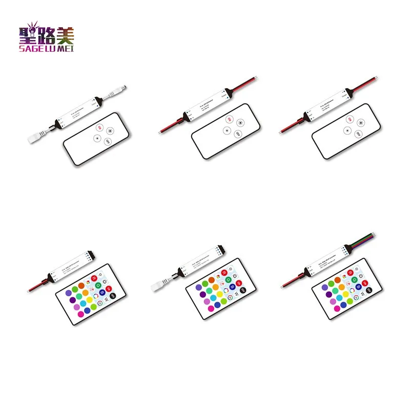 DC12-24V 1CH 3CH светодиодный мини IR Одноцветный контроллер RGB для 5050 3528 2835 5630