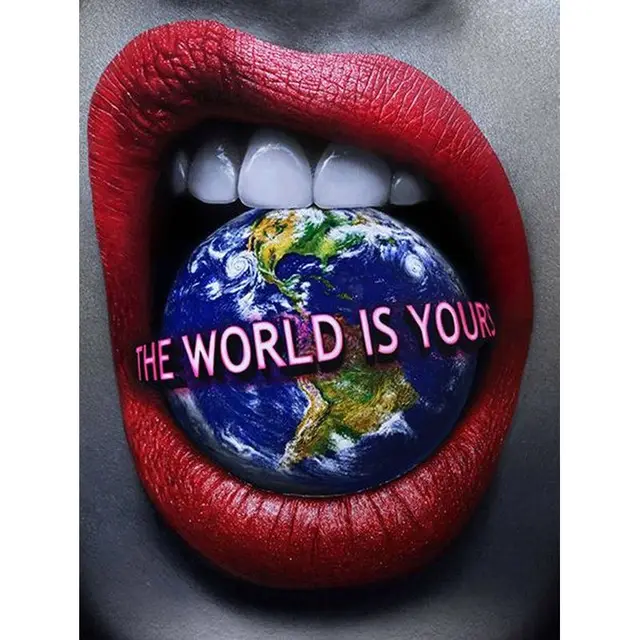 CHENISTORY DIY Frame Paint By Number Flame Red Lips Landscape For Adults Picture By Numbers Acrylic Drawing On Canvas Home Decor 9916414