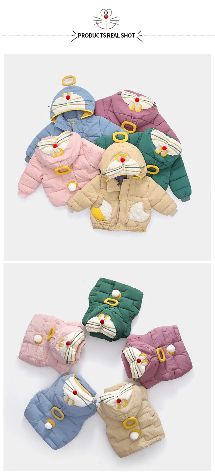 Children Boys Girls Jacket Autumn Winter Jacket Baby Toddler Coat Kids Warm Hooded Outerwear Clothes