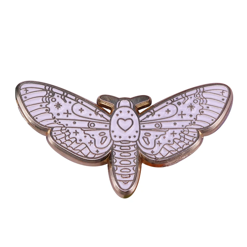 Celestial moth lapel pin magic witchy starry badge pagan wicca gift