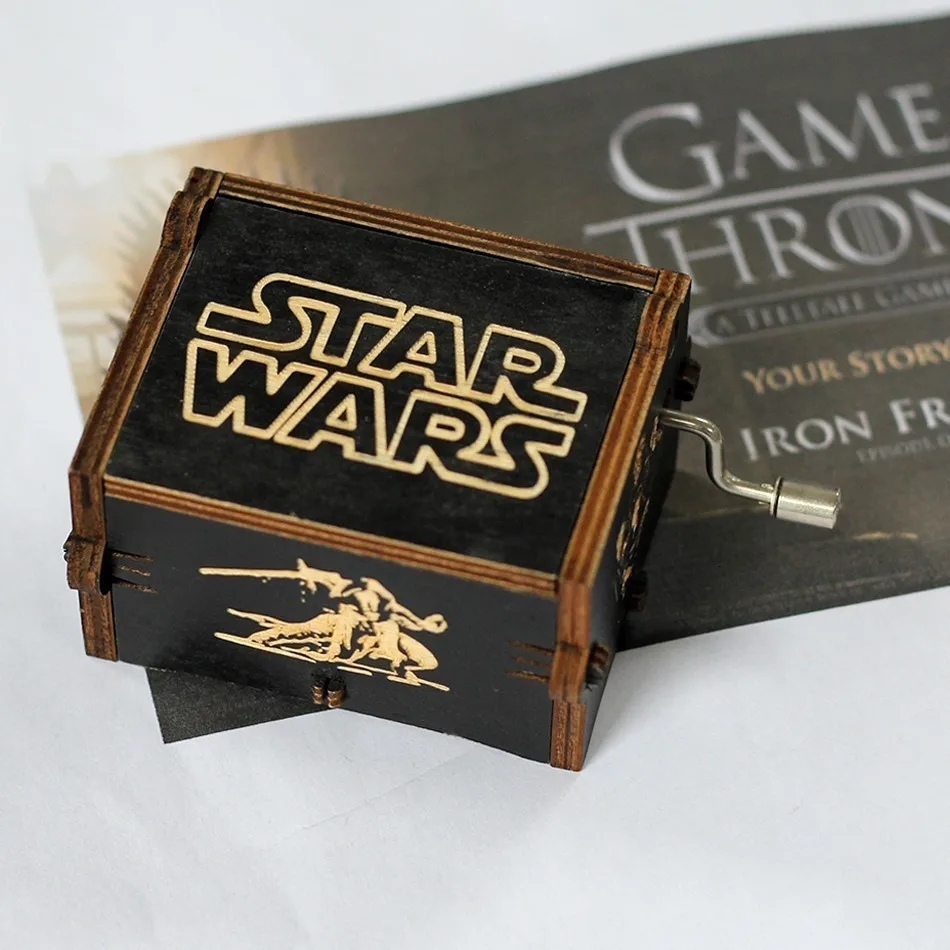 STAR WARS Лидер продаж деревянная ручка музыкальная шкатулка Игра престолов Пираты Кариб Звездные войны замок Inthe Sky Рождественский подарок - Цвет: STAR WARS