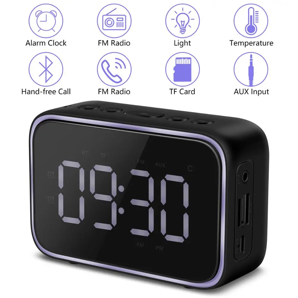 Cena MISFUN LED cyfrowy wyświetlacz bezprzewodowy głośnik Bluetooth budzik 12W przenośny subwoofer stereo głośnik hifi