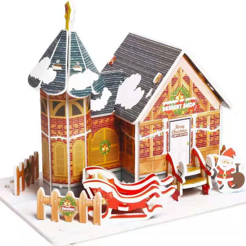 

3 sets 3d puzzle paper model children's house car airplane garbage classification early education educational toys