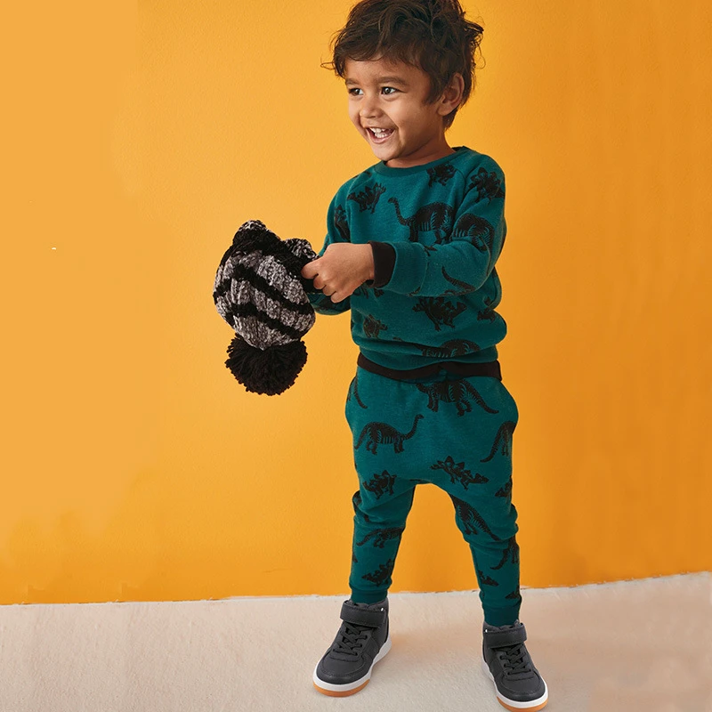 Little Boys Dinosaur Hoodies Cotton Zipper Jackets Kids Sport Spring Sweatshirts for Toddler Boy Clothes 1-6 T