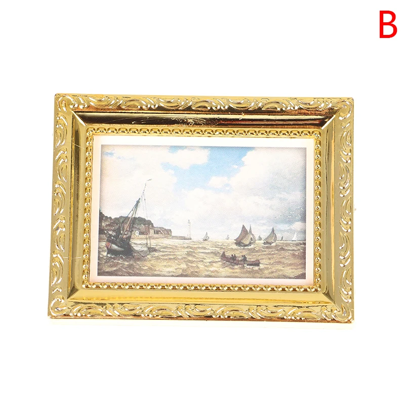 1:12 moldura de foto, boneca antiga manny, mini miniatura com pintura a  óleo para decoração de casa de bonecas - AliExpress