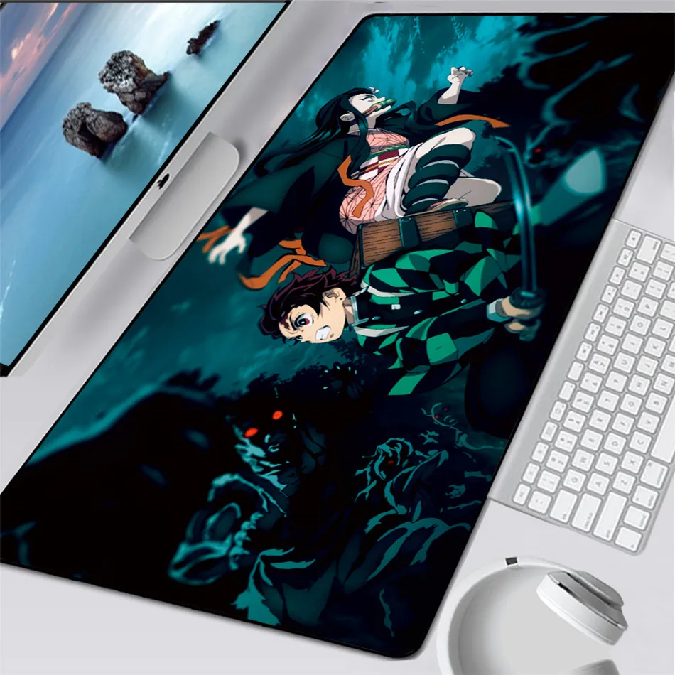 Коврик для мыши XXL 900x400 большой игровой коврик аниме Kimetsu no Yaiba Maus Pad клавиатура