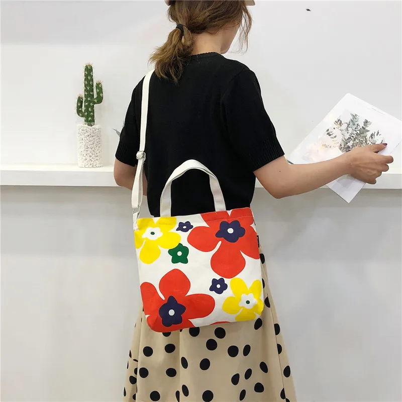 Корейская версия Холщовая Сумка M430 с цветными цветами модная женская сумка через