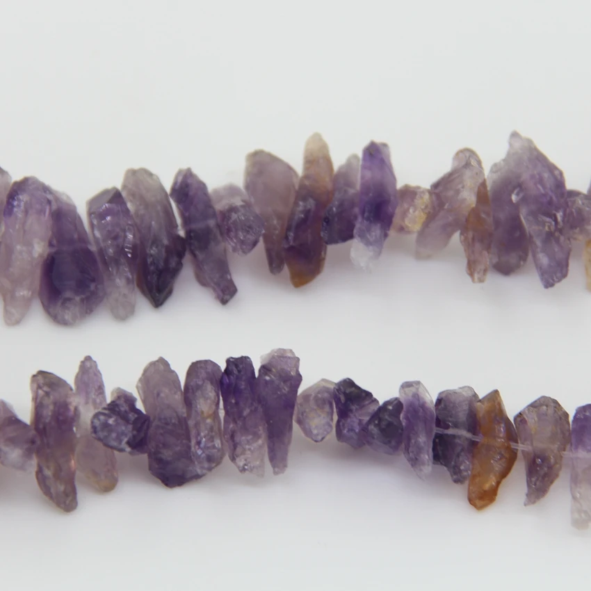 Natural Raw Amethysts Tumbled Nugget Beads,Center Drilled Rough  Crystal Cut Chips, for Necklaces Bracelet Earring Jewelry Make