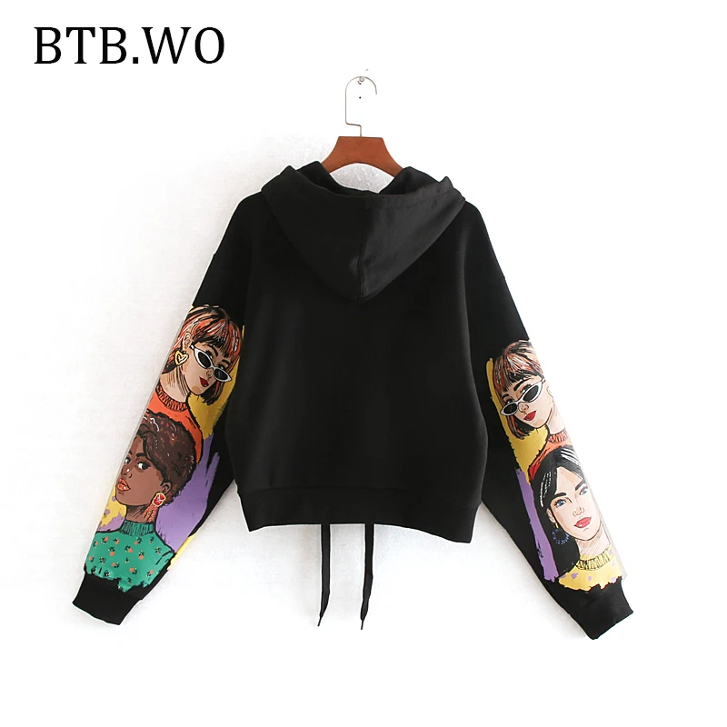 BTB.WO Woman Sweatshirt Autumn Winter Long Sleeve Pullovers Couple Female Sweatshirt Print Girl Hoodies harajuku Sweatshirt