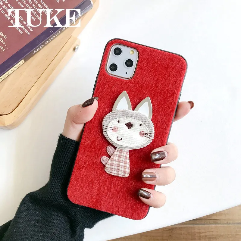 Модный милый Меховой чехол в виде кошки для OPPO A83 A1 с 3D улыбающимся лицом телефона