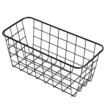 

Storage Box Wall Hanging Racks Organization Decorative Storage Basket Rectangular Metal Bathroom Kitchen Accessories