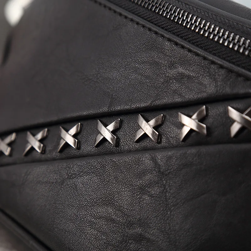 Новый мужской кожаный кошелек многофункциональная сумка-мессенджер с заклепками мужской кошелек крутой стиль сумка для отдыха