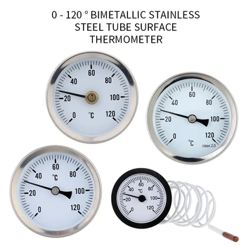 

Horizontal Thermometer 0-120 ° C Temperature indicator liquid aluminum thermocouple bimetallic thermometer household utensil