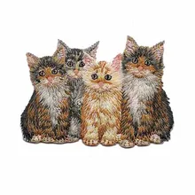 Нашивки для вышивки с изображением котенка, высота 2,5 дюйма