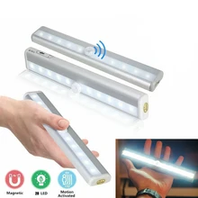 20 светодиодный светильник с датчиком движения для шкафа s беспроводной светильник с зарядкой от USB