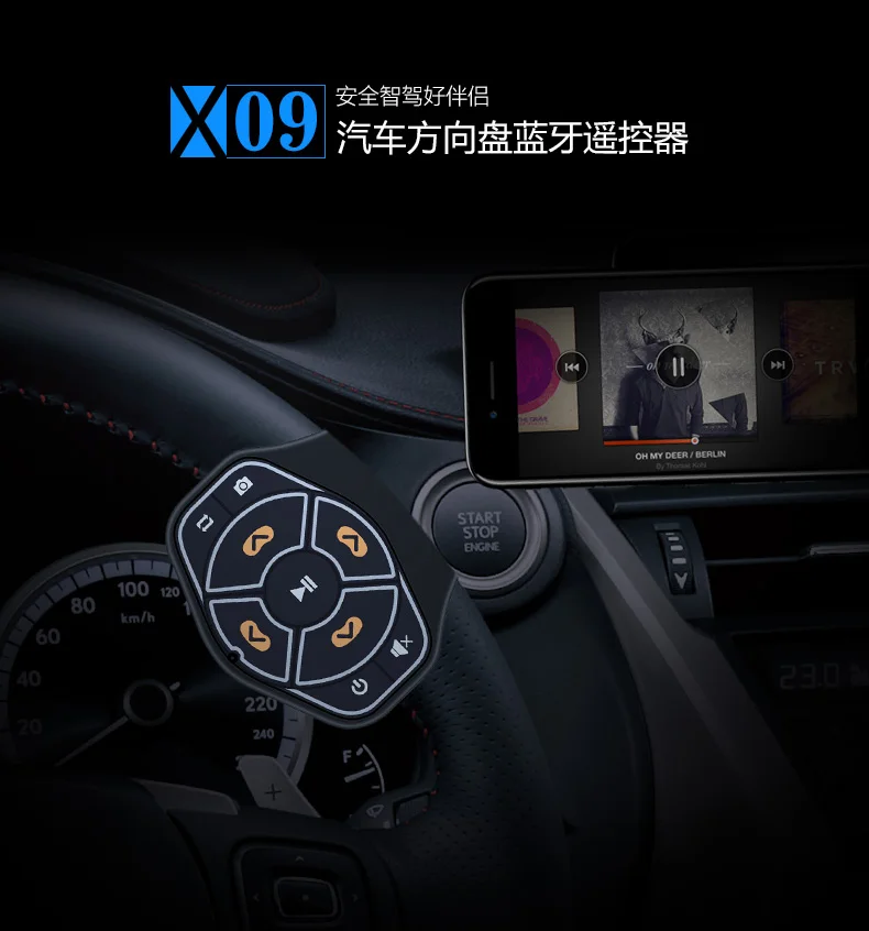 Buletooth 4,0 Handfree Автомобильный руль пульт дистанционного управления музыкальный аудио приемник адаптер автомобильный комплект для iphone для телефона Andriod
