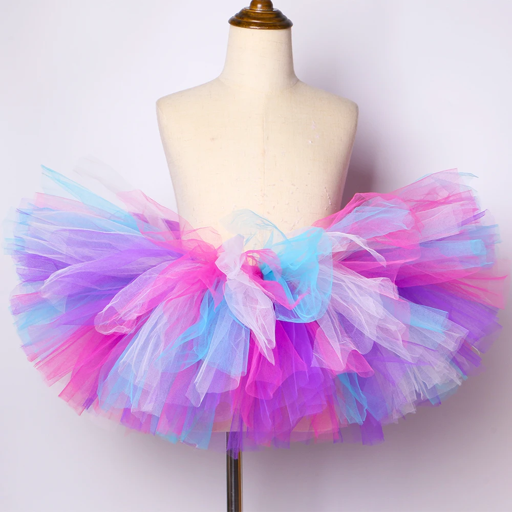 Fluffy Children Girls Tutu Skirt Rainbow Kids Tutu Skirt Toddler Baby Girl Birthday Party Costume Cake Smash Tulle Girls Skirts