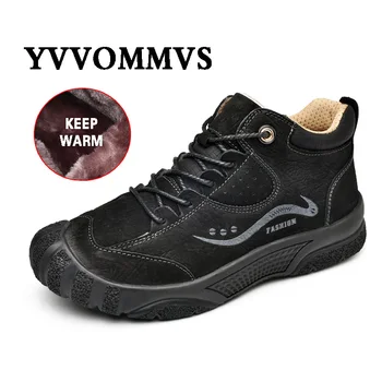 

New winter hiking boots for men soft cowhide ventilate outdoors skid resistance collision avoidance Fashion shoes