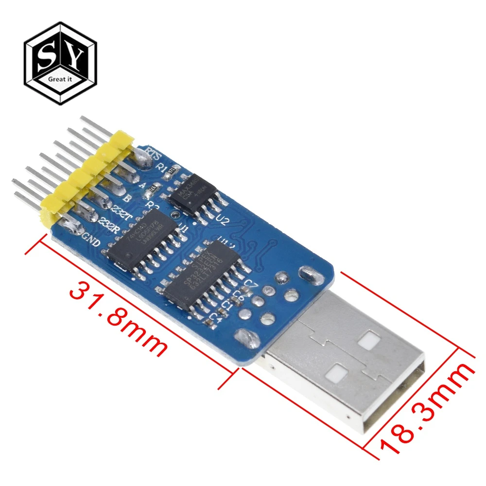 1 шт. отличный USB CP2102 к ttl RS232 USB ttl к RS485 взаимное преобразование 6 в 1 модуль преобразования хорошее