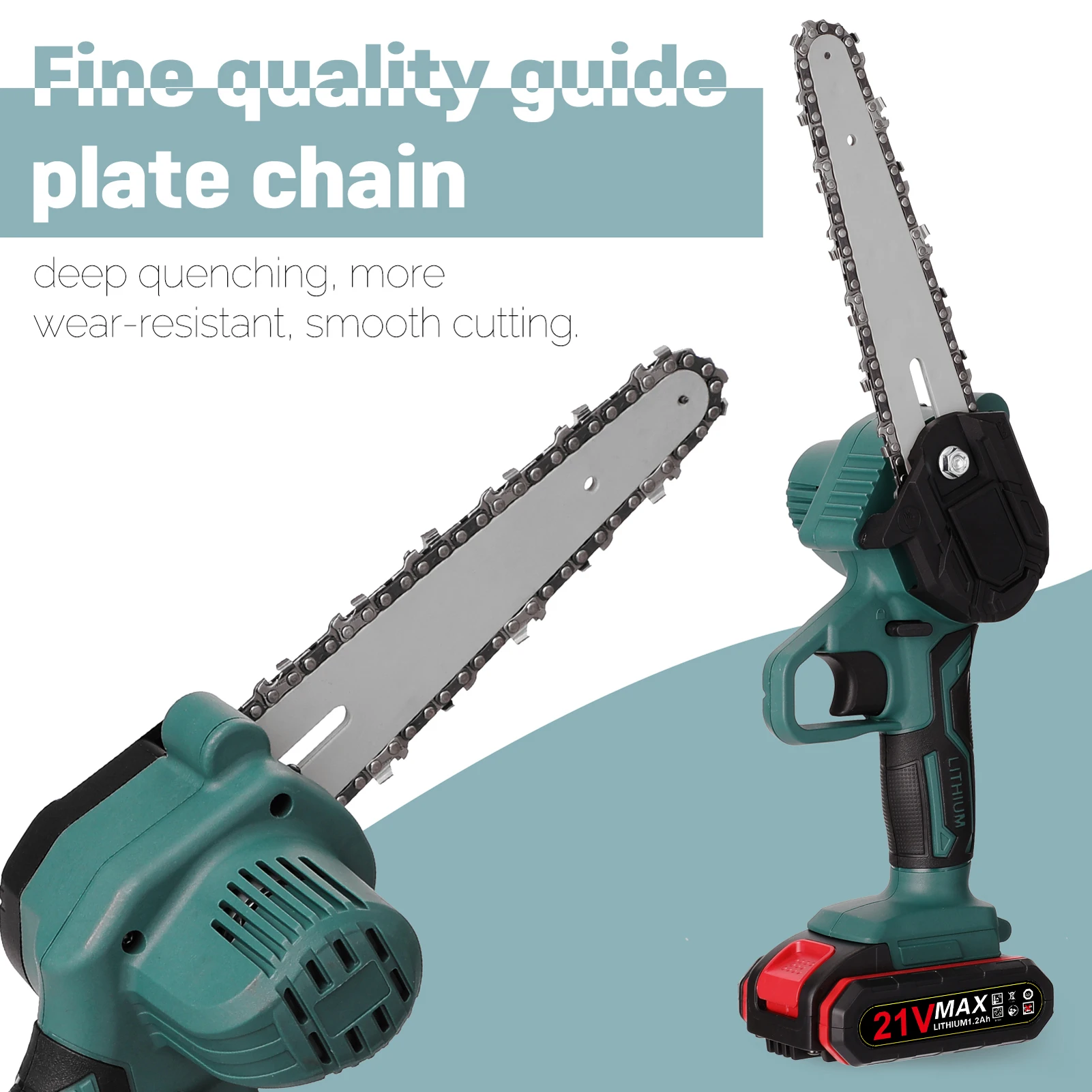 21V Electric Pruning Saw Portable Rechargeable Chainsaw Wood Spliting Chainsaw Woodworking Tool For Orchard Branch Garden Clip 3