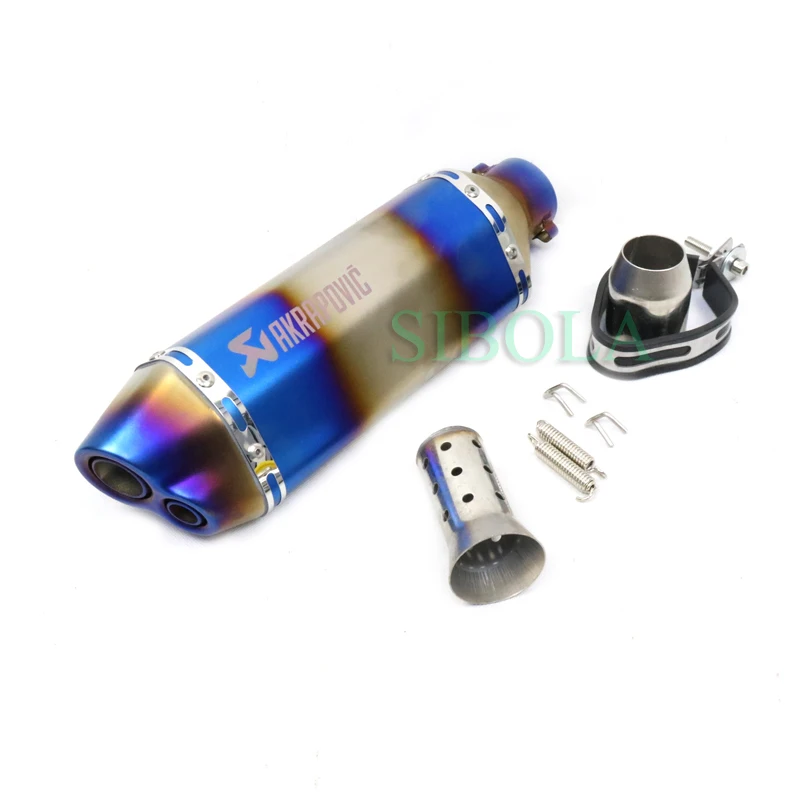 36-51 мм Универсальный Akrapovic мотоцикл глушитель труба синий цвет труба для yamaha xt 600 benelli trk 502 cb650f msx 125 gsr - Цвет: Белый