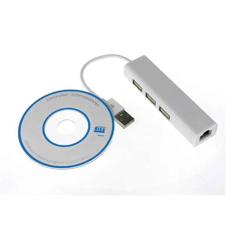 USB Ethernet с 3 портами usb-хаб 2,0 RJ45 Lan сетевая карта USB в Ethernet адаптер для Mac iOS Android PC RTL8152 USB 2,0 концентратор