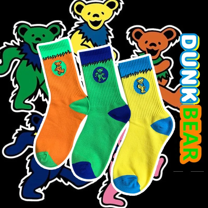 Винтажные стильные короткие носки Grateful Bears оригинальный Танцующий медведь Dunk Sb