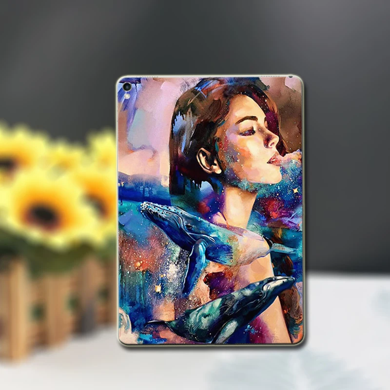 Расписные DIY Чехлы для планшетов Apple i PAD mini 1 2 3 4 7,9 9,7 для новых i Pad модель A1822 A1823 A1538 A1550 чехол+ ручка - Цвет: E10 tu yan nv