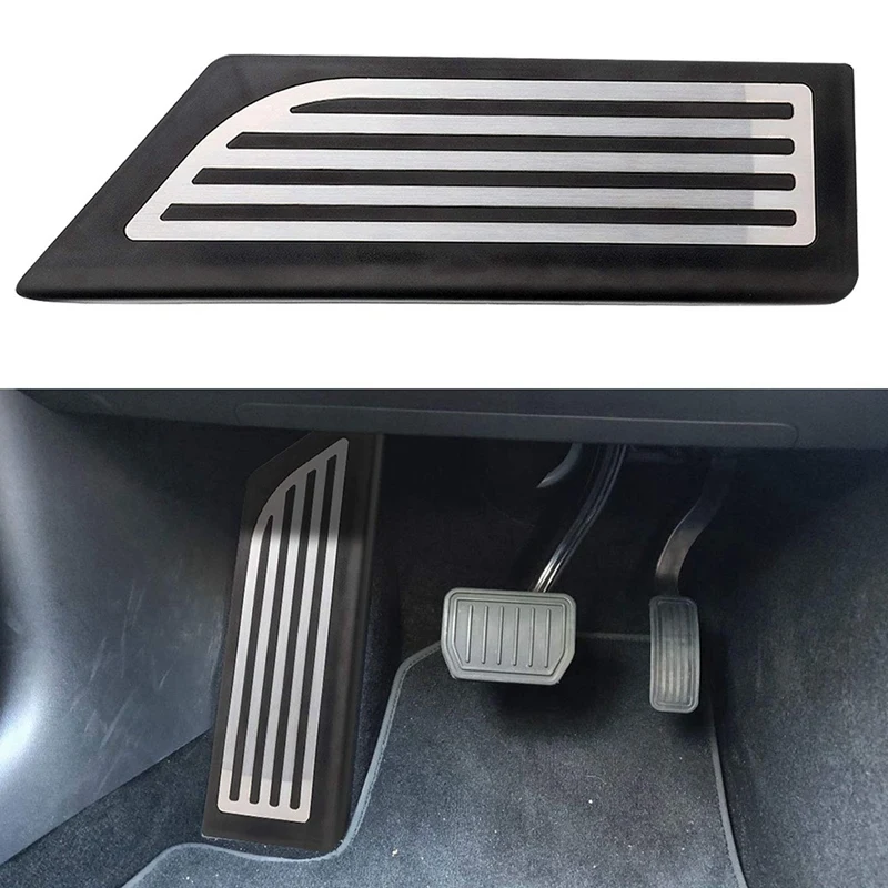 Moligh doll Model 3 Foot Rest Dead Pedal Cover Stainless Steel Non-Slip Performance Accelerator Foot Pedals Foot Rest Dead Pedal Cover Fit for Tesla Model 3 Accessories 