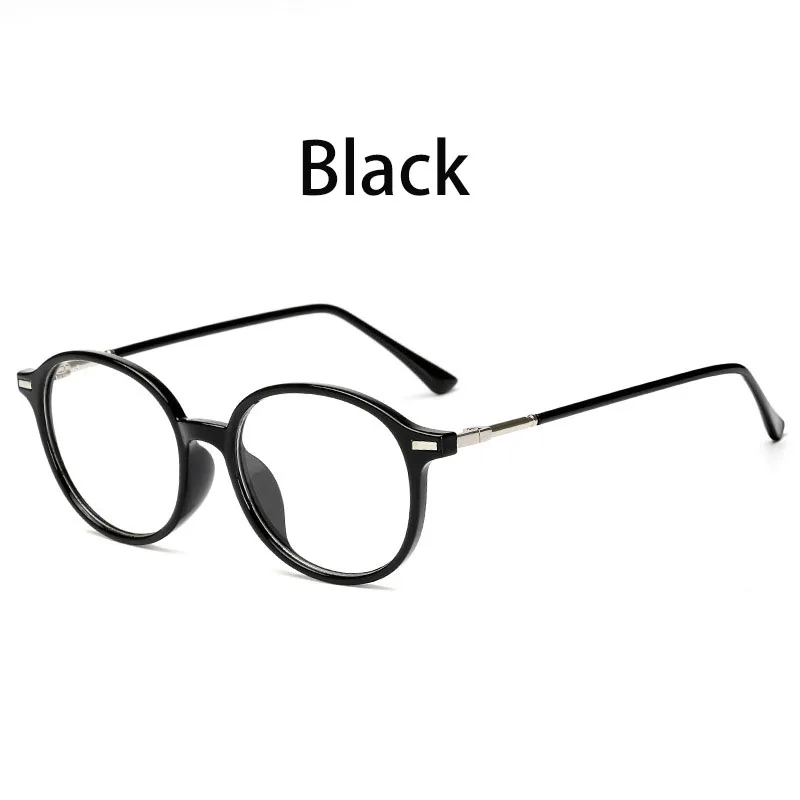 Women Men Round optical glasses frame oculos de grau Glasses Eyeglasses oculos Clear Lens - Цвет оправы: Черный