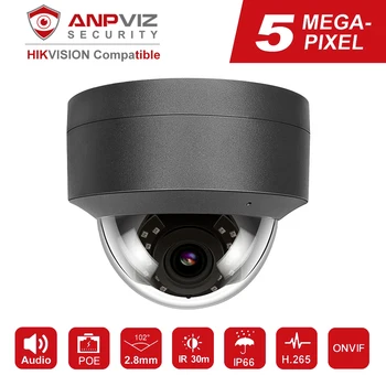 

Hikvision Compatible Anpviz H.265 5MP POE IP Camera Plug & Play Outdoor Dome Security Video Surveillance Cameras Audio Mirophone