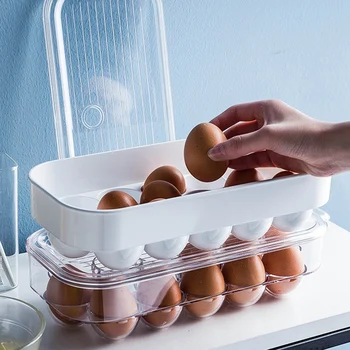 

Creative Egg Storage Box Large Capacity Egg Container Basket Tight Lock Space Saving Kitchen Organizer Tools Home Supplier Trans