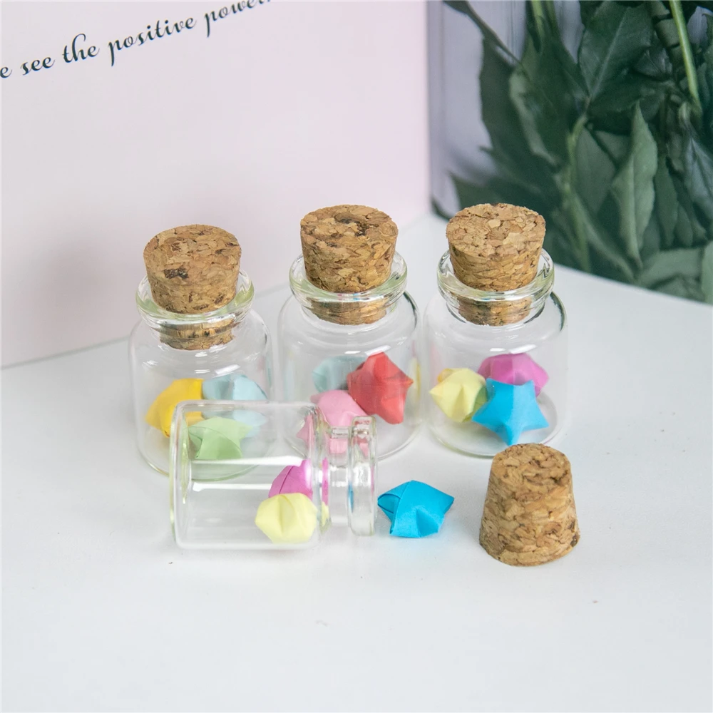 15ml 30*40*17mm Mini Transparency Glass Bottles With Cork Empty Jars Crafts Clear Bottles 50pcs/lot