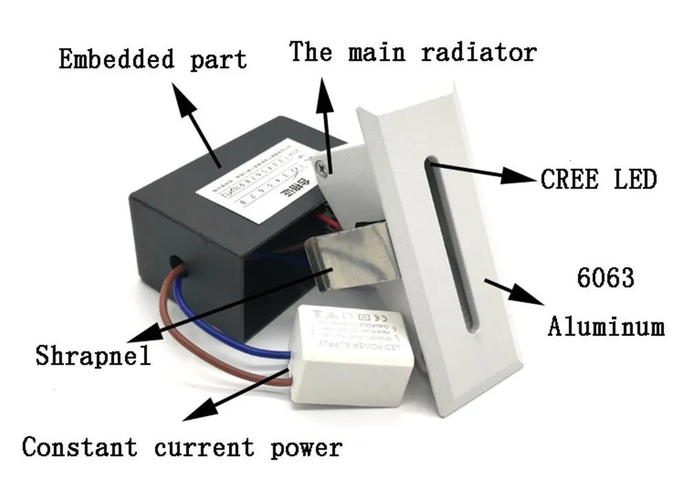 1 Вт Светодиодный настенный светильник для лестницы, AC85-265V, Ступенчатая лампа, настенные Угловые лампы, освещение лестницы, декоративные светильники с чипом Cree, Прямая поставка