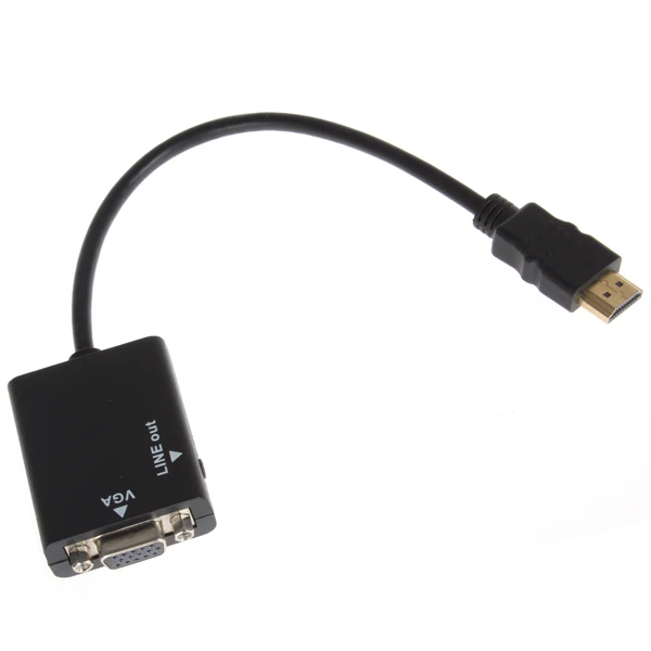 1080P HDMI мужчина к VGA и аудио HD видео кабель конвертер