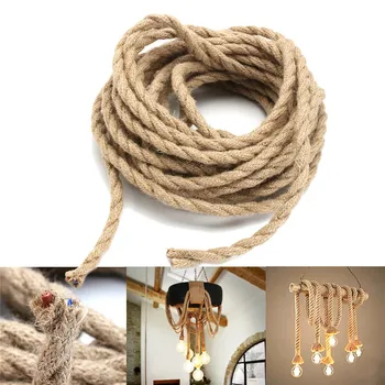 

1m 3m 5m 10m 2 core Vintage Rope Electrical Wire Hemp Rope Woven Textile Wire Twisted Cable Retro Light Line For DIY Lights
