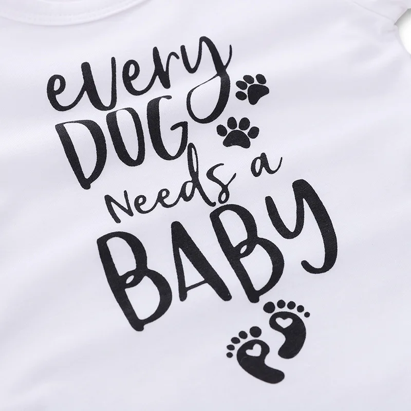 Боди для малышей с надписью Every Dog Needs A Baby комбинезоны новорожденных короткими