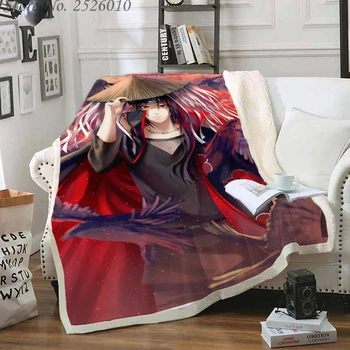 

NEW Throw Blanket Anime Naruto 3D Velvet Plush Blanket Bedspread for Kids Girls Sherpa Blanket Couch Quilt Cover Travel 09