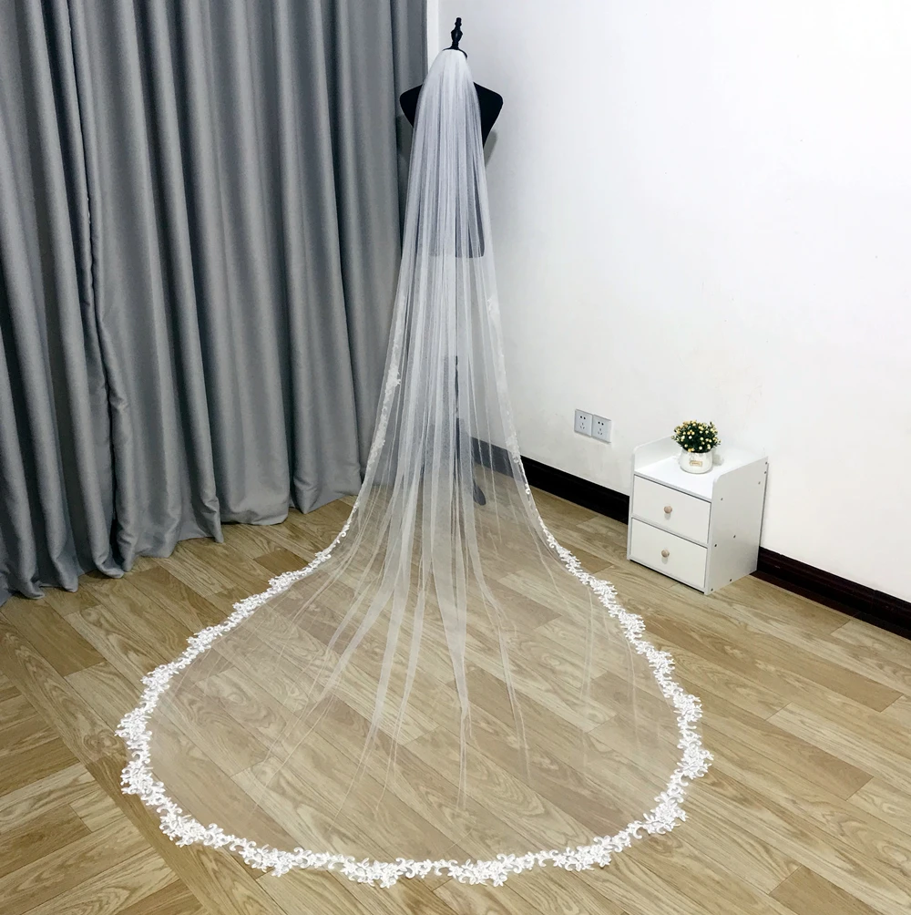 2020 Real Photos White Ivory Wedding Comb Very popular Long Meters Veil Ranking TOP11 Lac 3