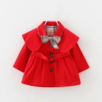 

Korean Bow Neckline Coat Spring Princess Baby Coat Kids Wedding Party Dress Clothing Pink todler skirt 0-4 years baby girl coat