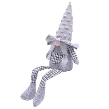 

1Pc Christmas Doll with Long Legs Faceless Sitting Pose Presents Rudolph Doll