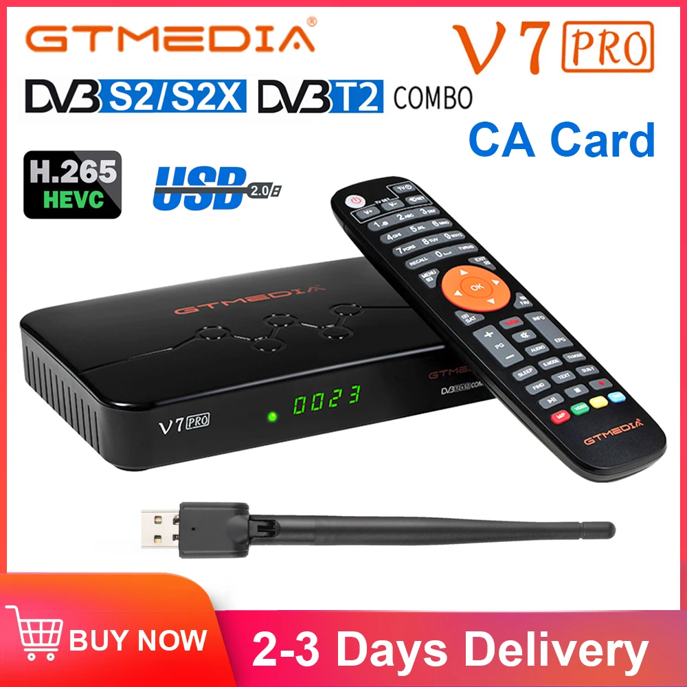 Spain Free Shipping GTMEDIA V7 PRO Satellite Receiver H.265 DVB S2 T2 Combo S2X Support USB Wifi Set Top Box Plus | Электроника