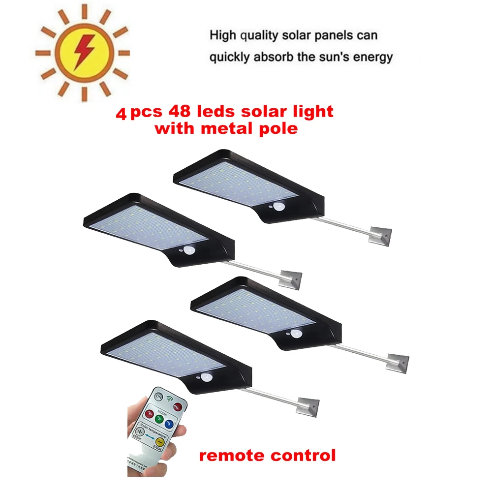 

2/4pcs Solar Light 48 LED Portable Solar Energy Lamp Waterproof Home Yard Outdoor Lighting Led Solar Garden Light Pathway Wall L