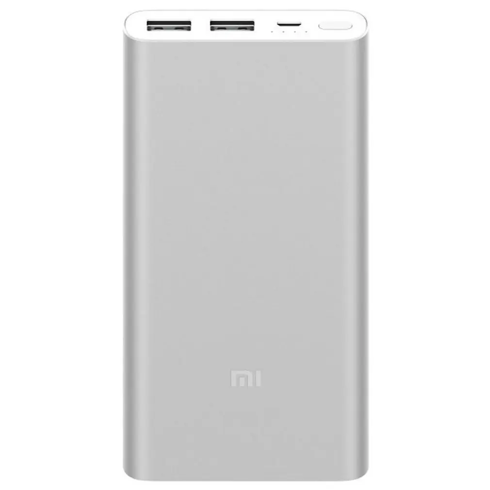 silver 10000mAh Xiaomi Mi power Bank 2i внешний аккумулятор банка 18W Quick Charge power Bank 10000 PLM09ZM с двойным USB выходом для телефона - Цвет: silver