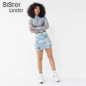 

Sisterlinda Sexy Print Mini Skirts Womens Casual Skinny Slim Mini Elegant Mid Waist Skirt 2019 Fashion Harajuku Mujer Clothing