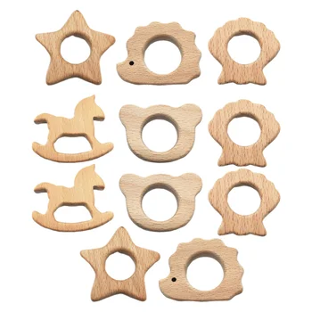 

11 Pcs Beech Wooden Cartoon Shape Toy Soothing Biting Playing Toy for Kids Baby Infant Child (Mixed Style)