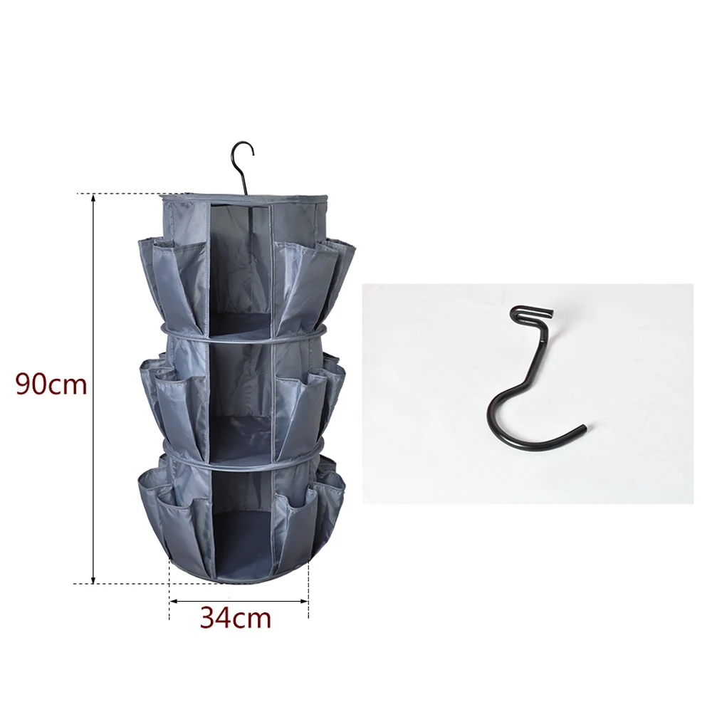 New 3 Layers 24 Pockets Foldable Storage Bag Multifunctional 3 Tier Hanging font b Closet b