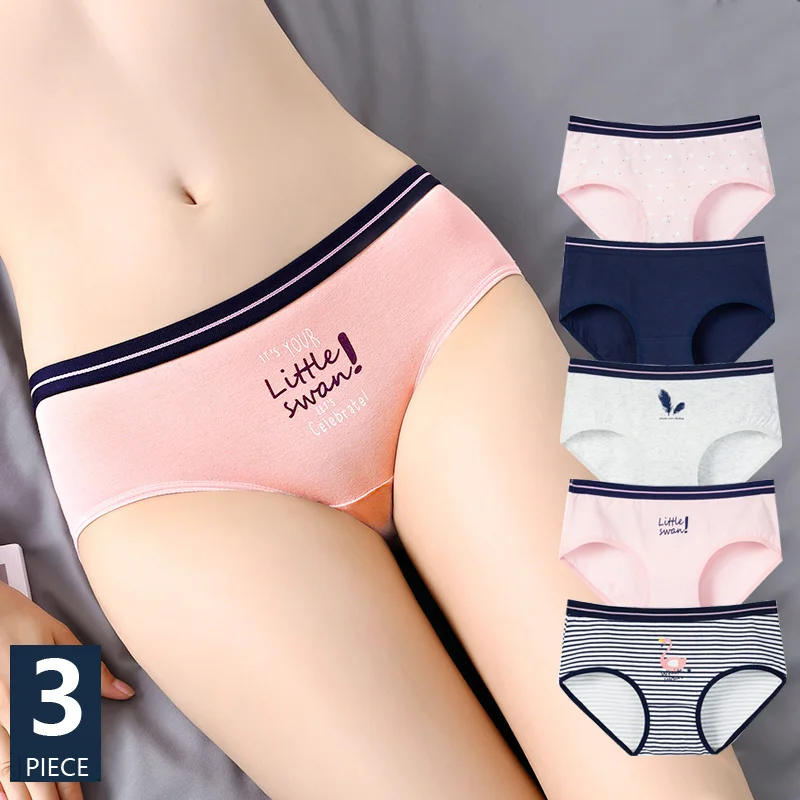 3Pcs/Set Cotton Panties Sexy Panty Briefs Breathable Panties Women  Underwear Lingerie for Female Ladies Cute Girls Underpants