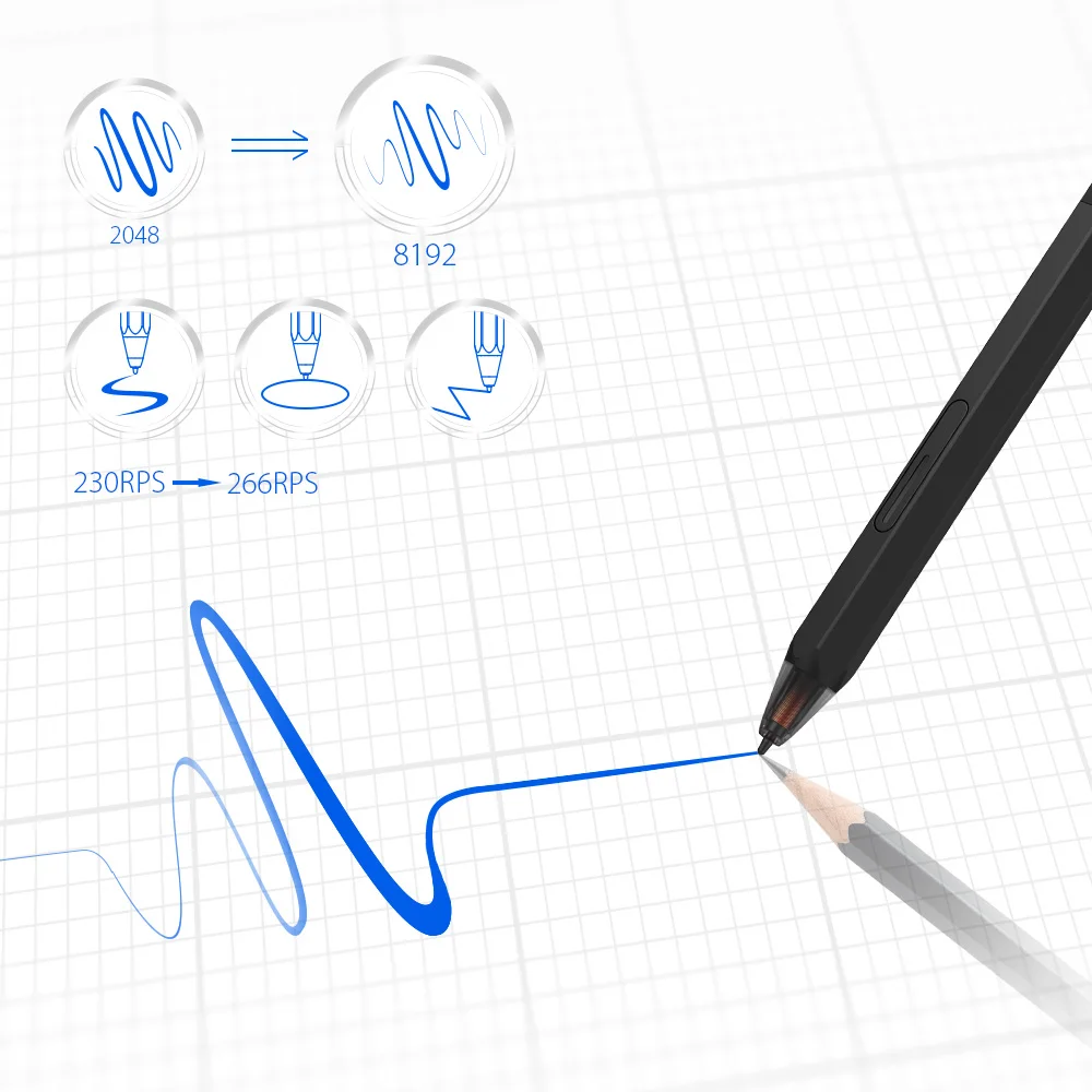 Xppen Deco 02 Gráficos Desenho Tablet Caneta Tablet com P06 Bateria-livre Caneta Passiva e Teclas de Atalho 8192 Níveis de Pressão Tablets digitais - Imagem 4