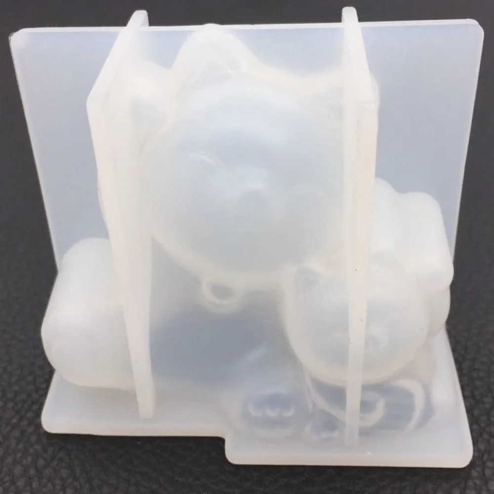 DIY Кристалл эпоксидное зеркало стерео Lucky Cat Литой Силиконовый аромат гипса ручной работы украшения товары для дома 8x6x7 см